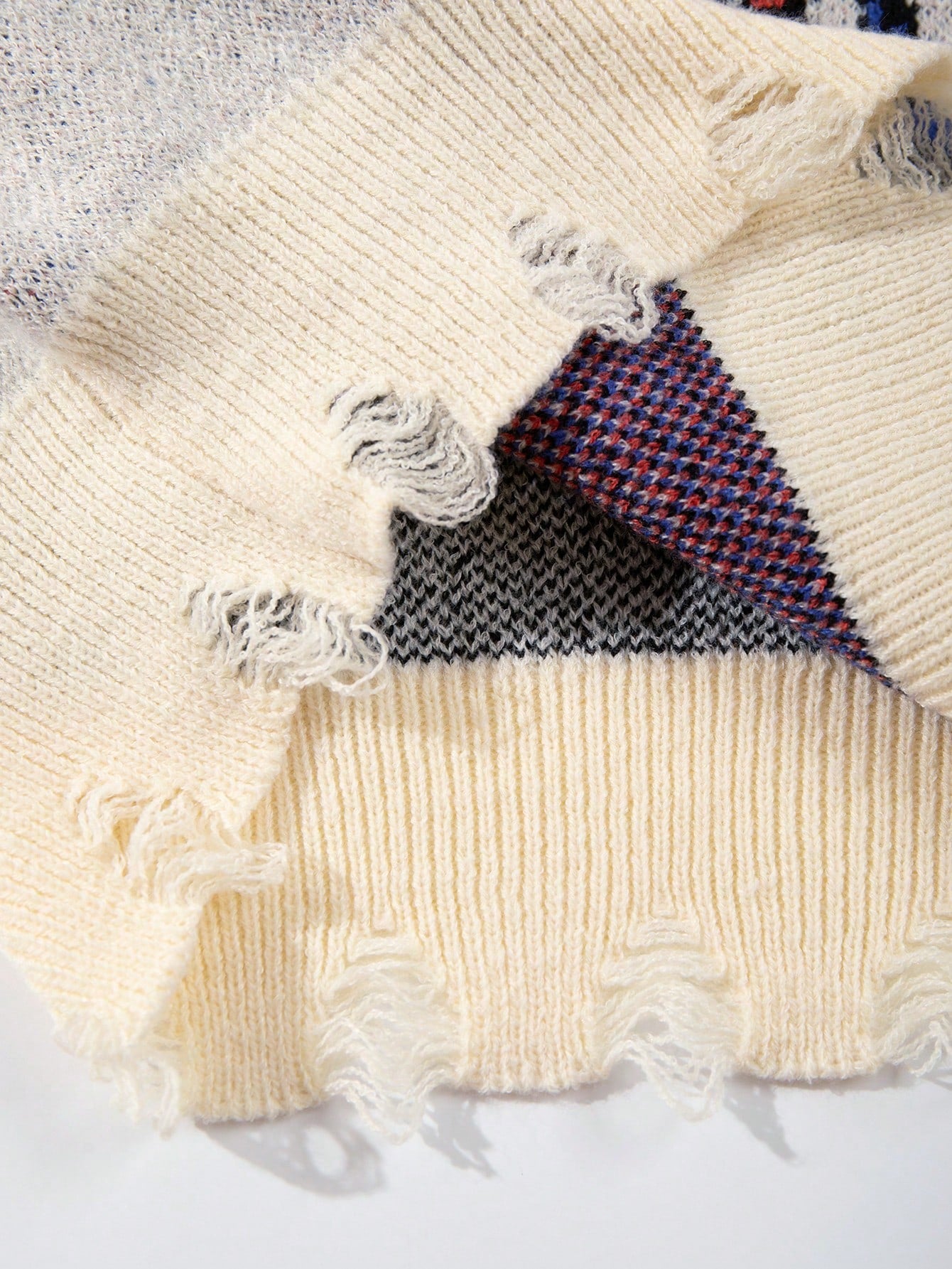 Distressed Graphic Oversized Knit Sweater