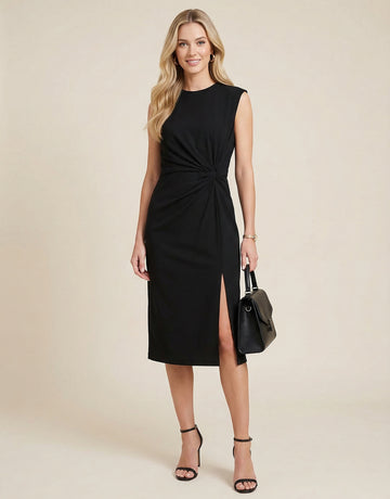 Twist Detail Midi Dress