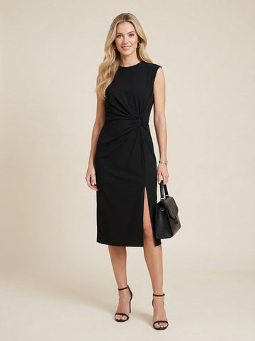 Twist Detail Midi Dress