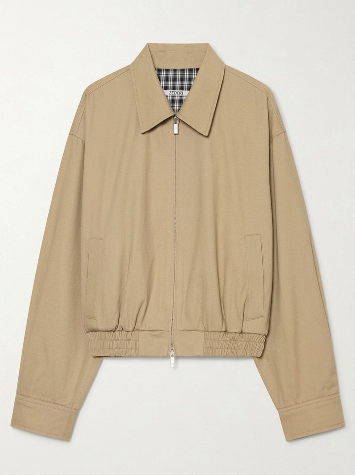 Classic Plaid Lined Casual Bomber Jacket