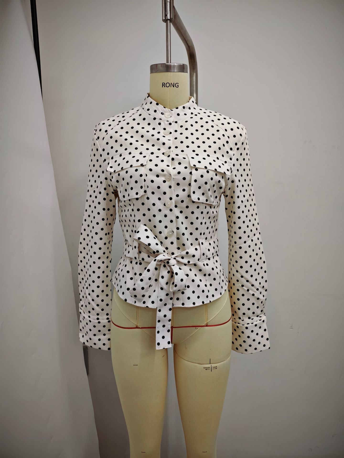 Polka Dot Belted Pants Set