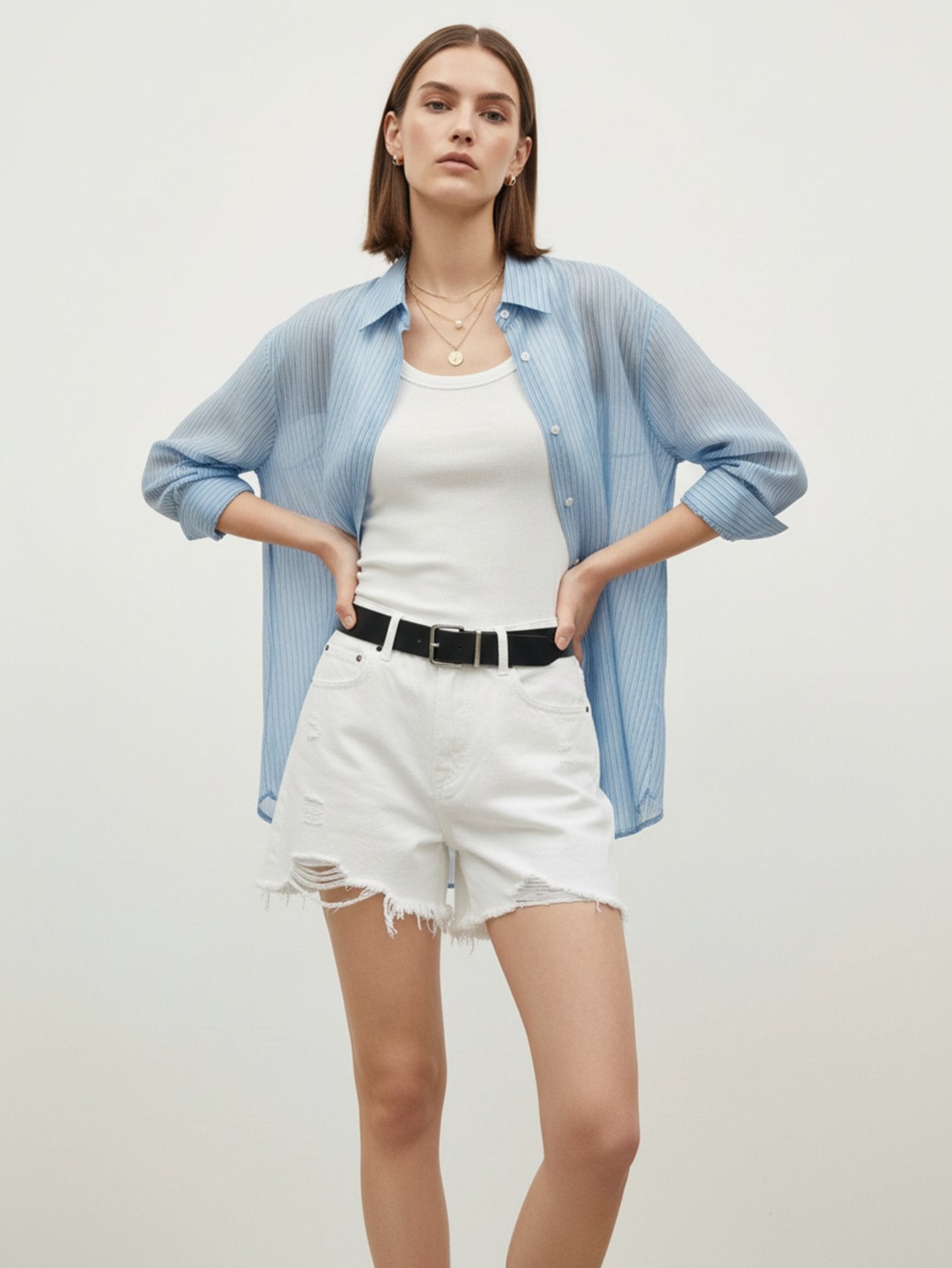 Silk Blend Sheer Shirt