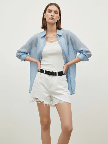 Silk Blend Sheer Shirt