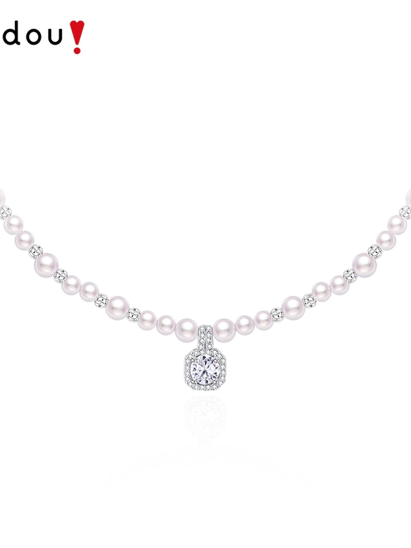 Elegant Dainty Pearl Crystal Necklace