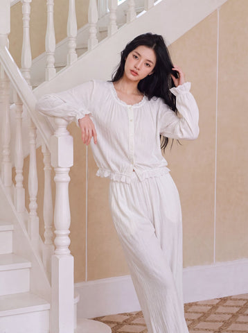 Soft Lace Trimmed Pajama Set