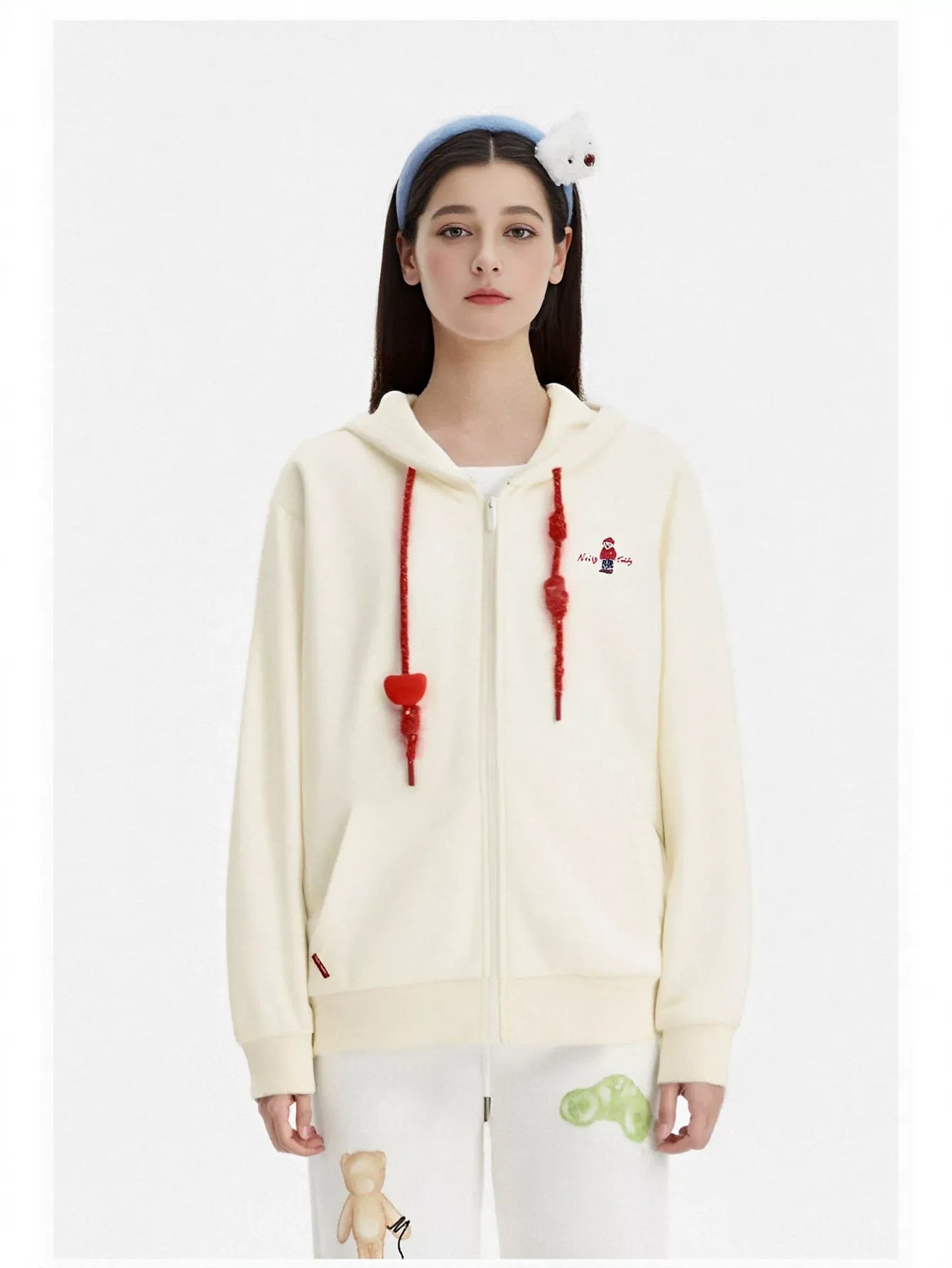 Cute Teddy Bear Graphic Hooded Jacket