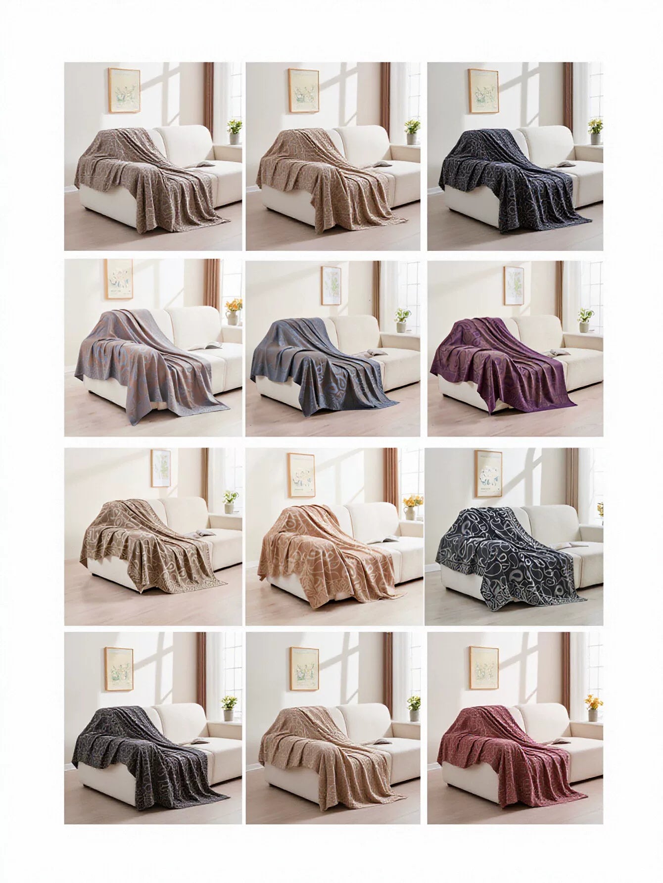 Soft Reversible Jacquard Woven Throw Blanket