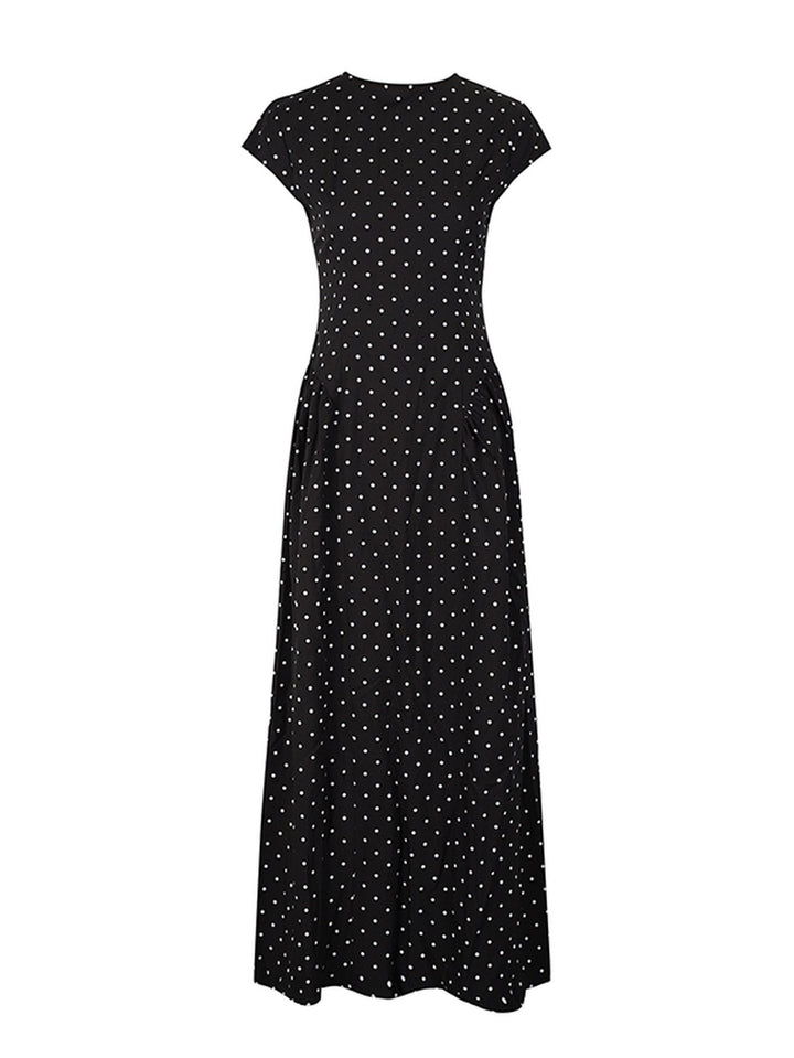 Polka Dot Sleeveless Midi Dress