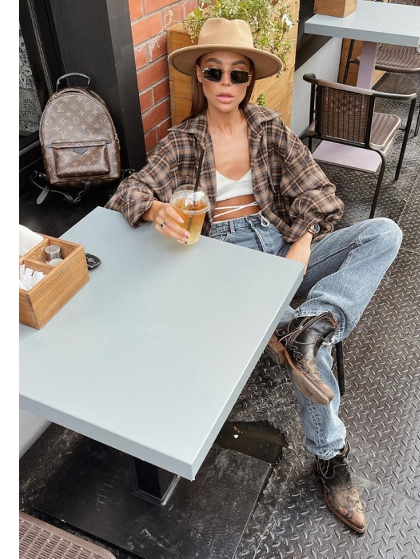 Oversized Plaid Button Down Shirt