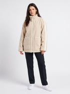 Cozy Oversized Striped Sherpa Jacket