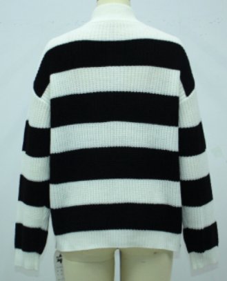 Oversized Striped Quarter Zip Sweater