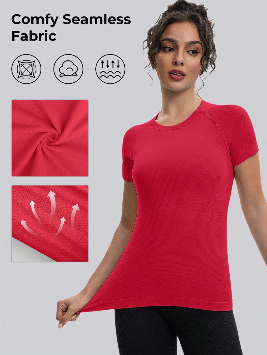 Seamless Stretchy Slim Fit Yoga T-Shirt