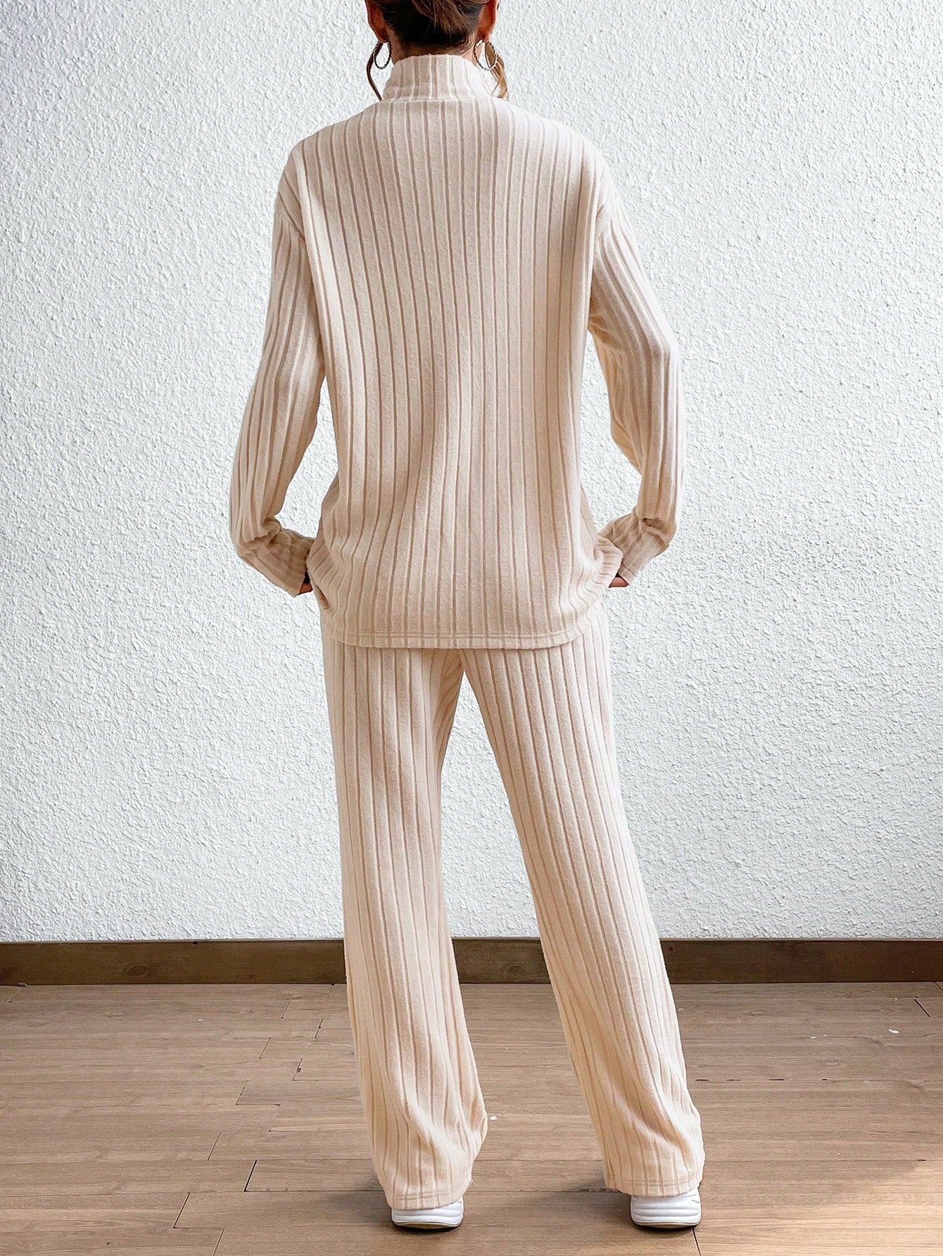 Cozy Ribbed Mock Neck Pants Set