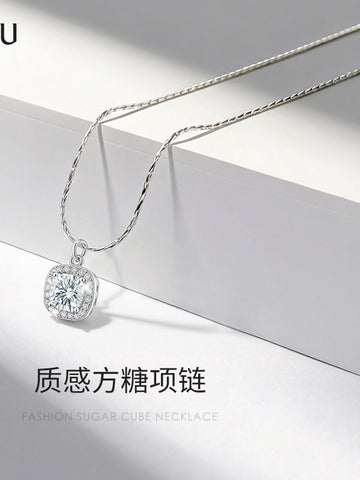 Dainty Sparkling Cushion Cut Necklace