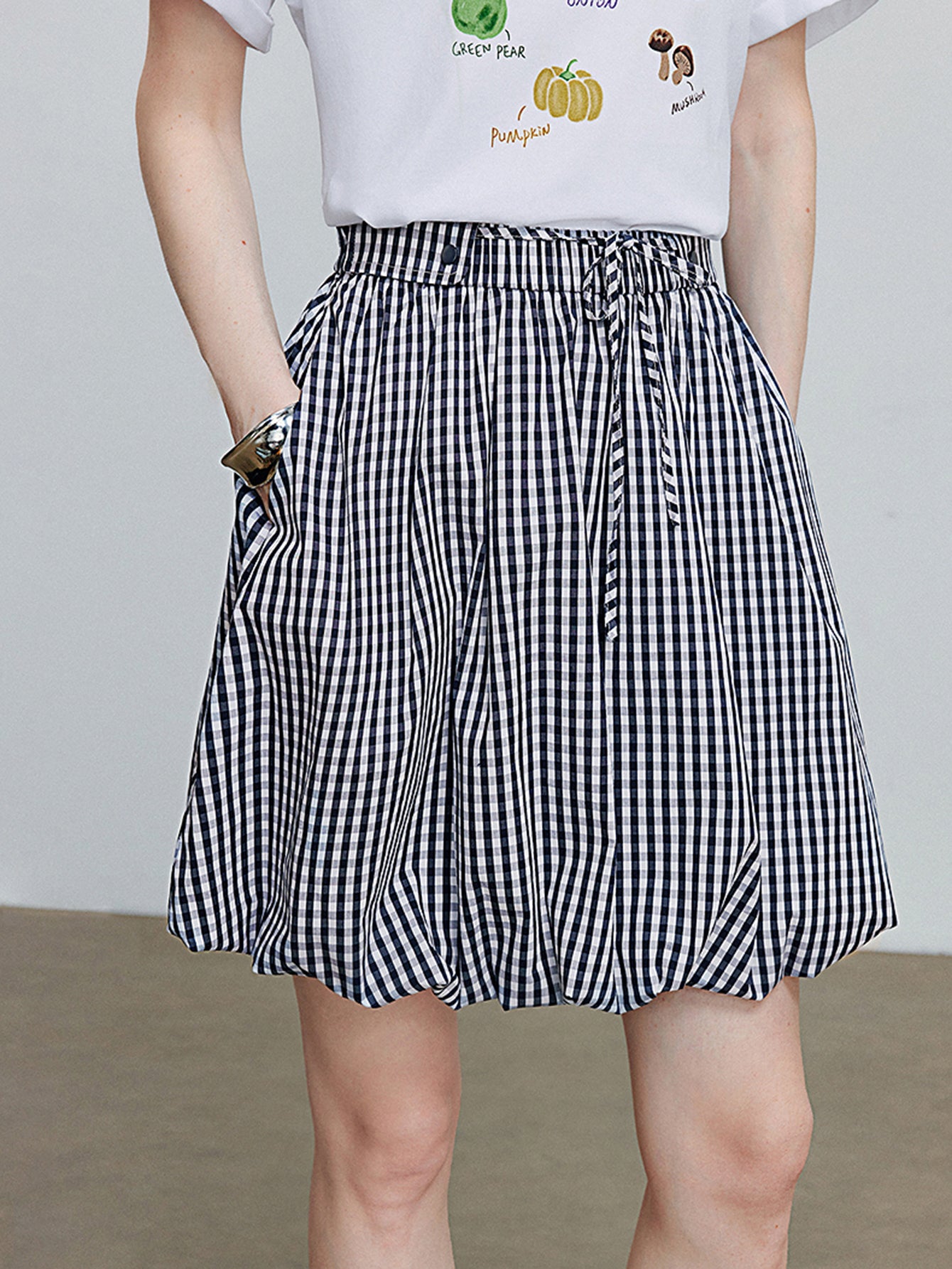 TOYOUTH Tiered Flared Boho Midi Skirt