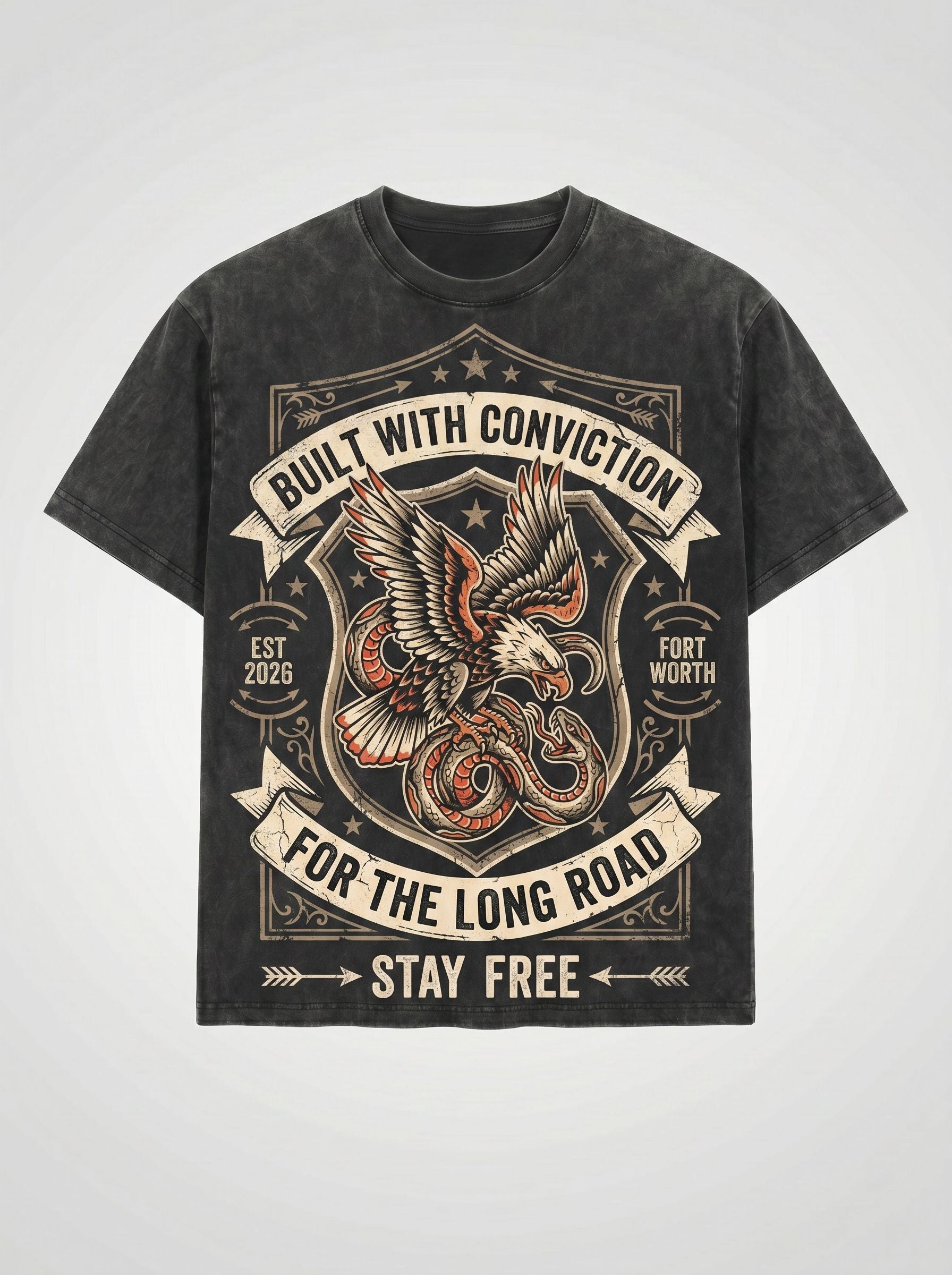 Vintage Eagle Graphic Oversized T-Shirt