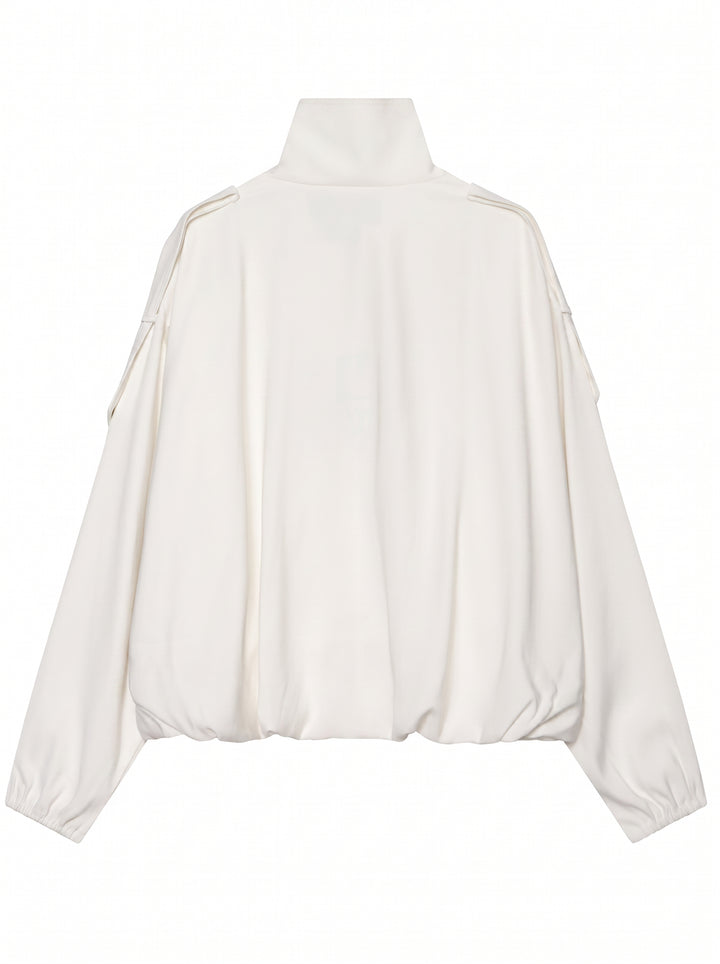 Oversized Stand Collar Utility Jacket