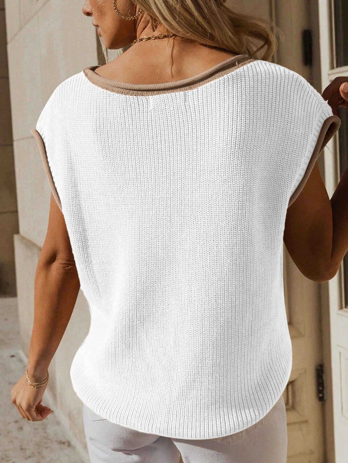 Casual Crewneck Ribbed Knit Sweater