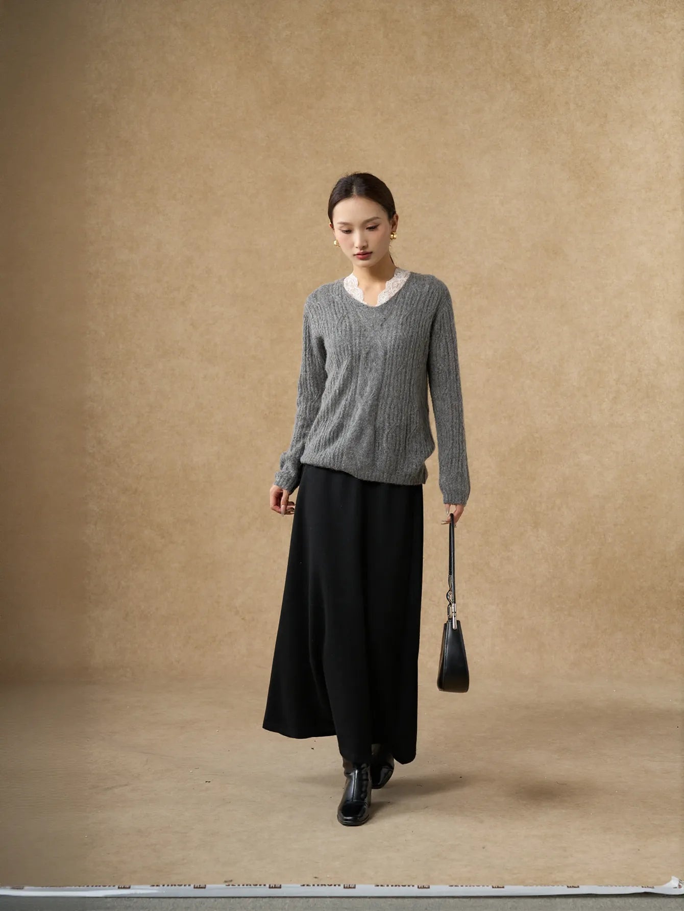 Cozy Textured V Neck Sweater