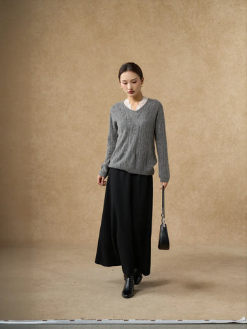 Cozy Textured V Neck Sweater
