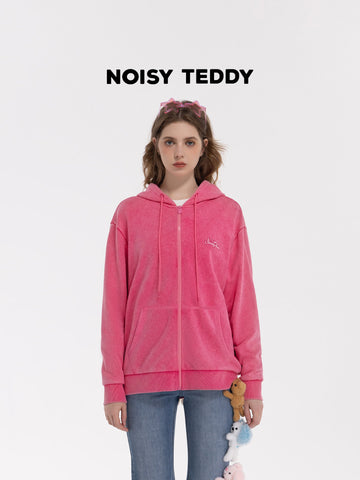 Cute Bunny Graphic Sequin Hooded Jacket