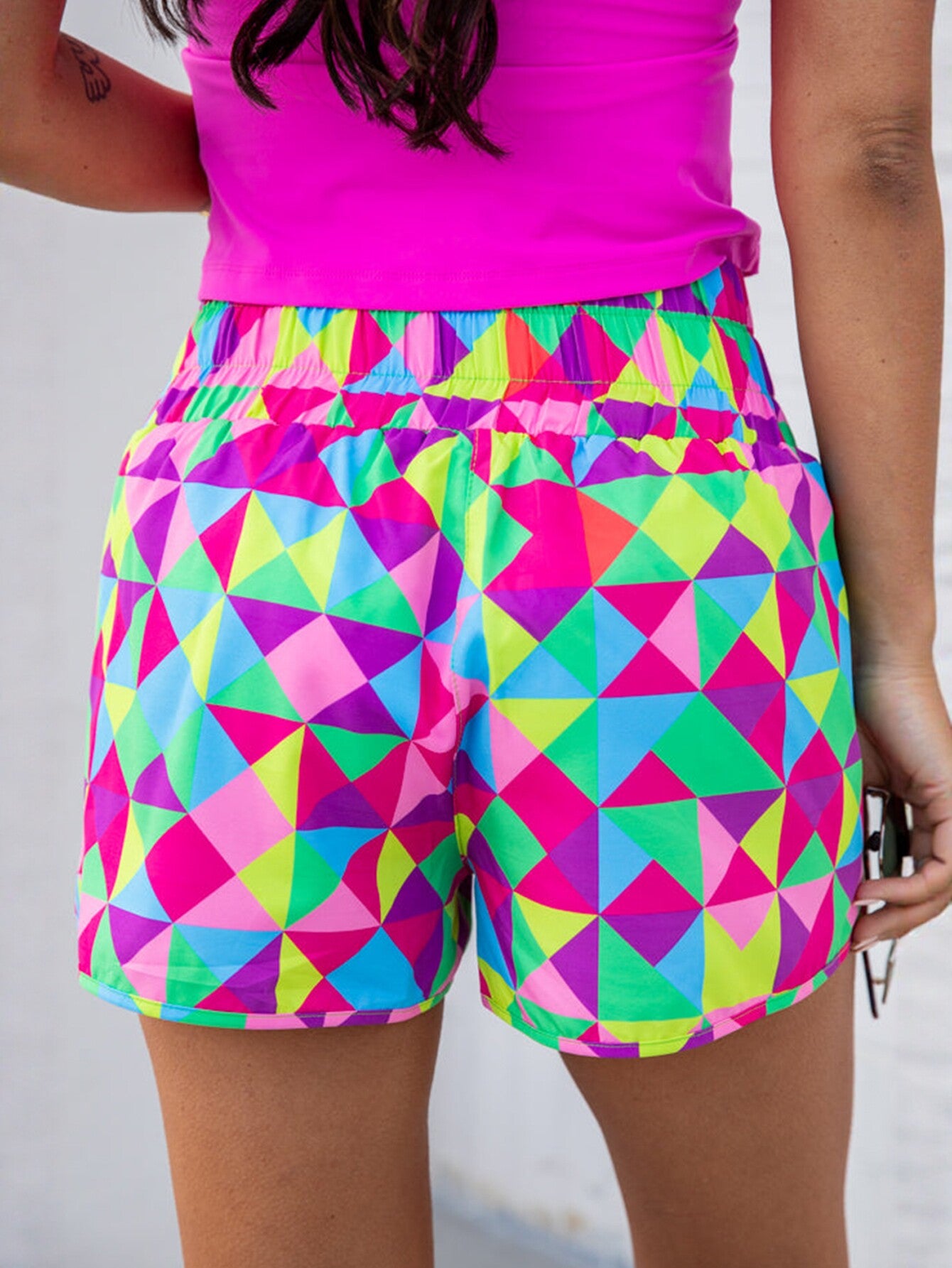 Checkered High Waisted Shorts