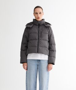 Cropped Hooded Puffer Jacket