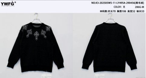 Gothic Cross Graphic Oversized Sweater