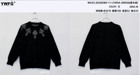 Gothic Cross Graphic Oversized Sweater