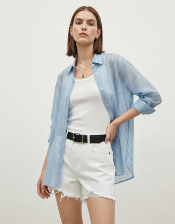 Silk Blend Sheer Shirt