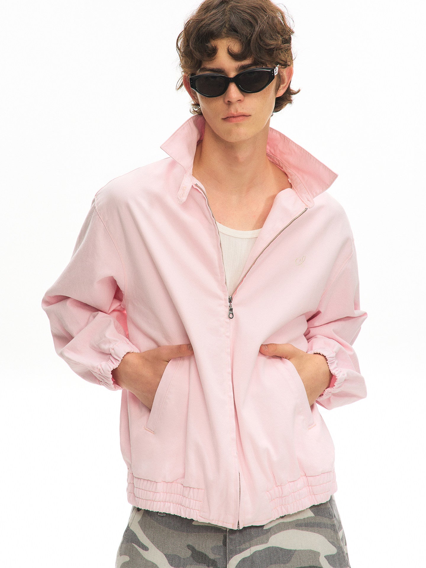 Vintage Washed Oversized Collar Jacket