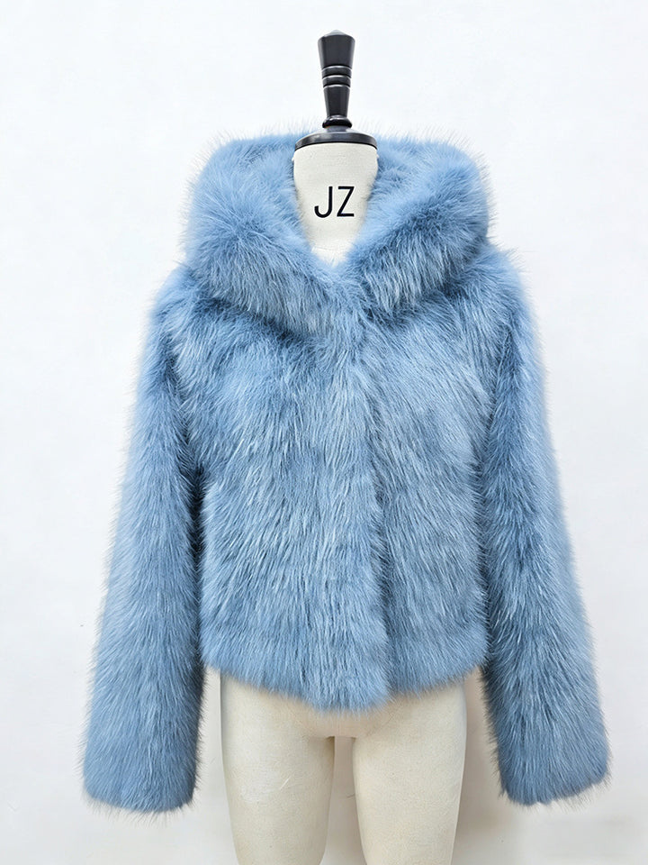 Fluffy Pink Faux Fur Coat