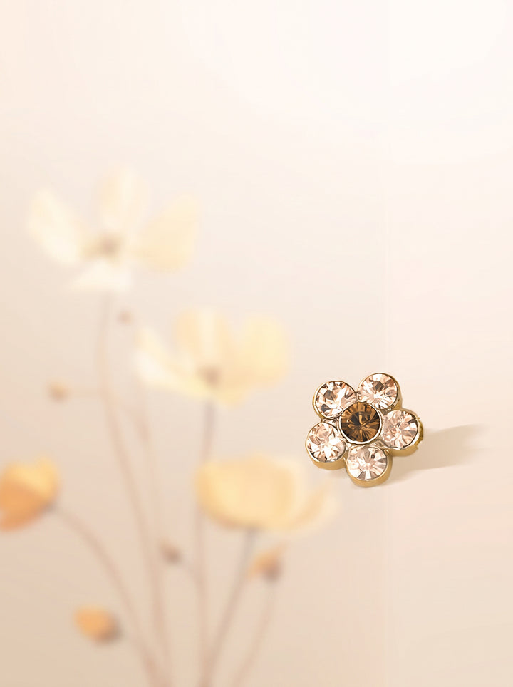 Dainty Floral Crystal Gold Bracelet