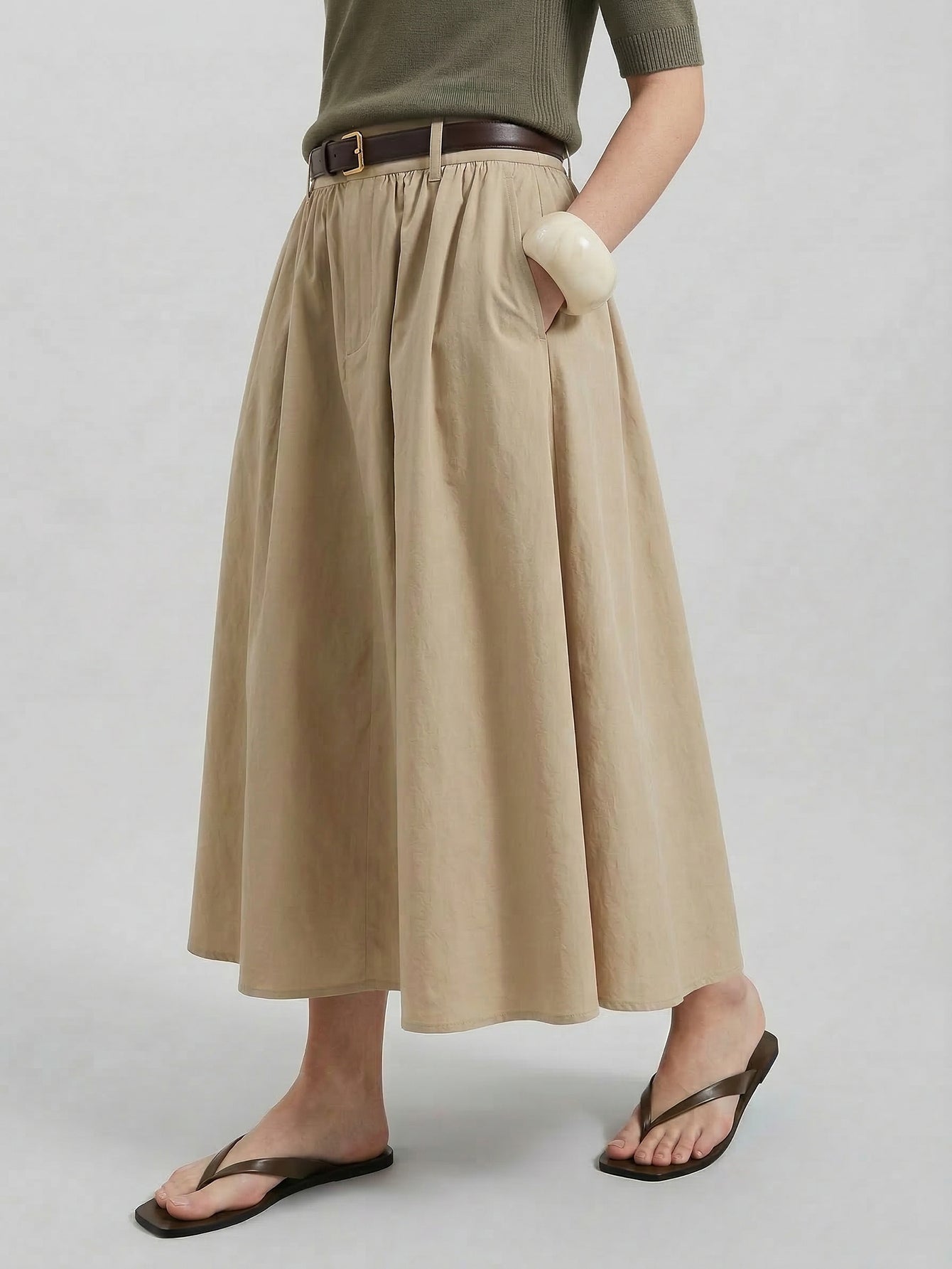 Include Belted A-line Skirt