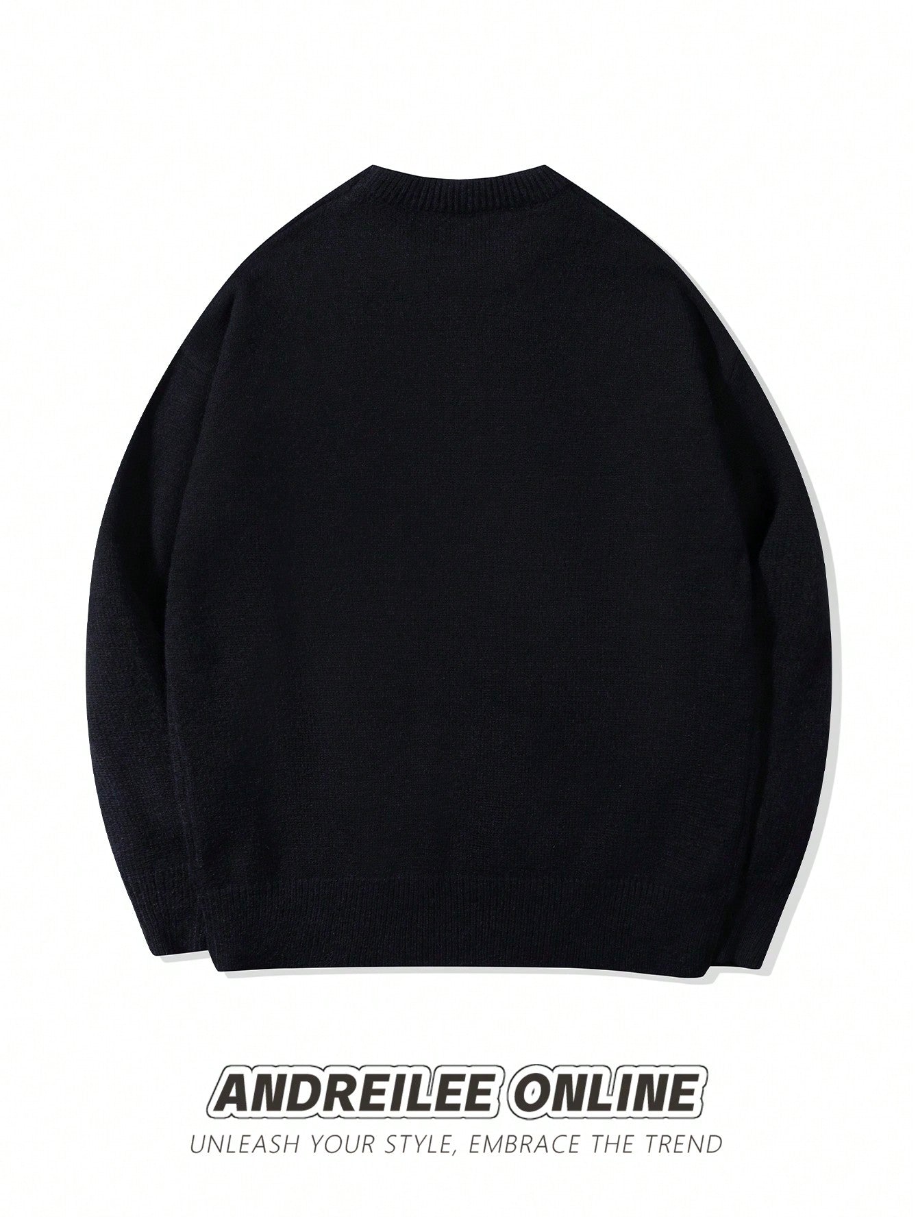 Oversized USA Graphic Knit Pullover Sweater