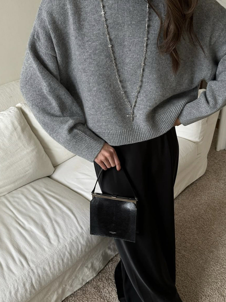 Oversized Crewneck Soft Knit Sweater