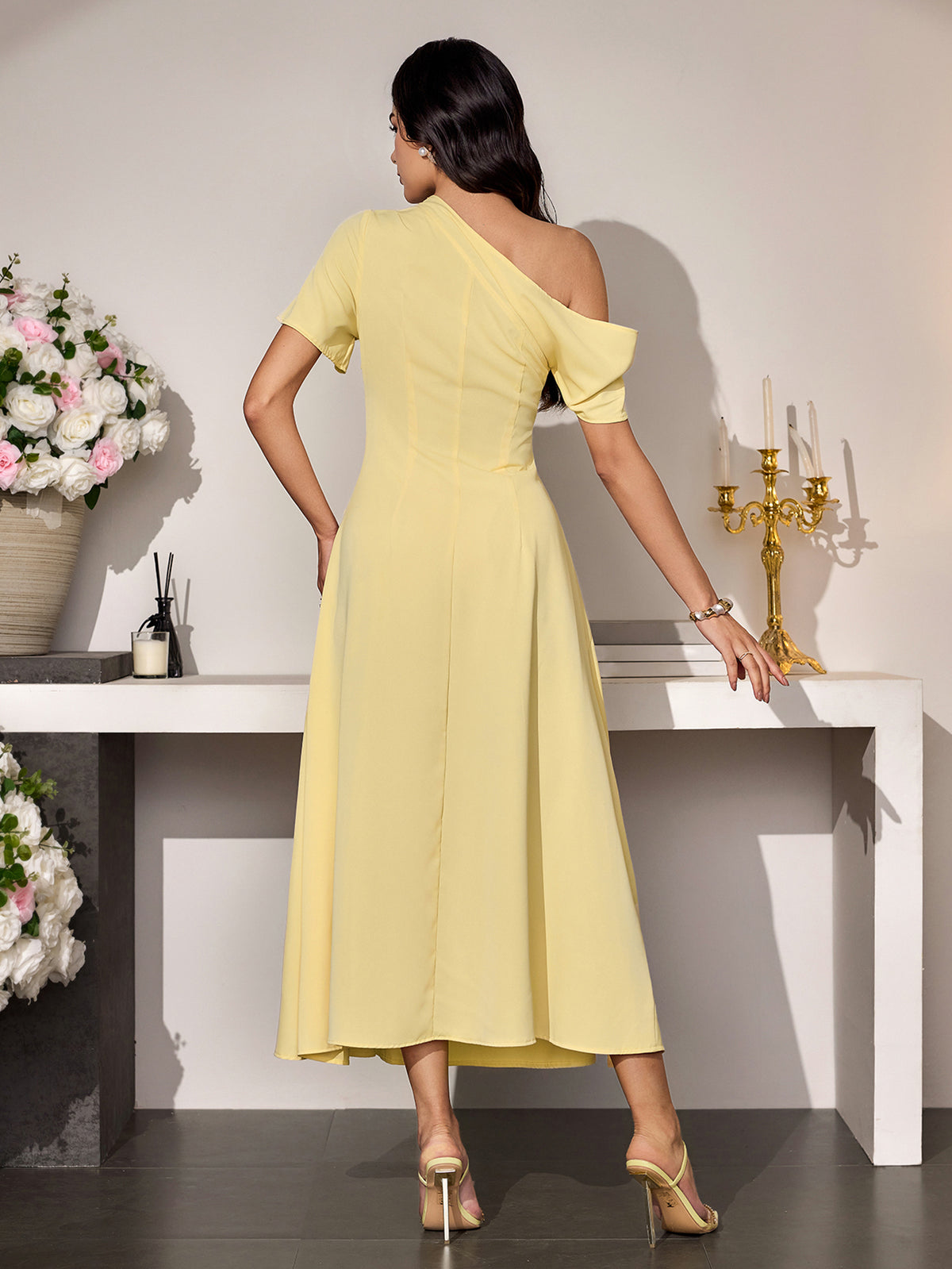 Elegant Off Shoulder Midi Dress
