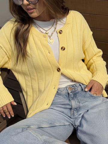 Cozy Ribbed Knit Button Cardigan
