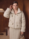 Embellished Knit Puffer Jacket