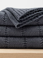Soft Chunky Knit Textured Throw Blanket