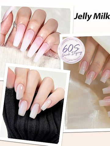 Sheer Milky White Gel Nail Polish