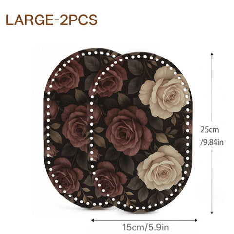 Vintage Rose Floral Pattern Crochet Basket Base