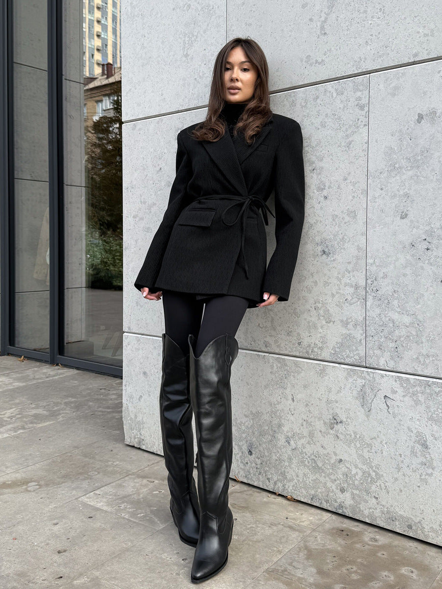Tailored Structured Brown Blazer Jacket