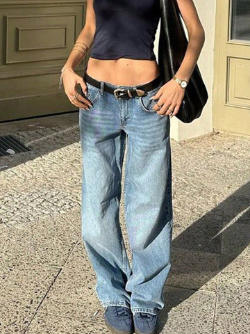 Leopard Star Print Wide Leg Jeans