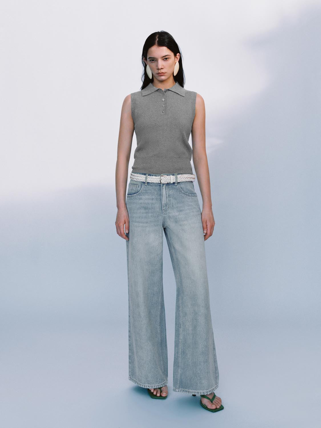 Urban Revivo Knitted Vests-Cool Grey