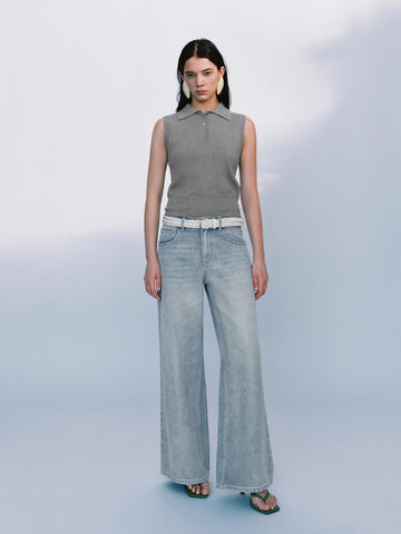 Urban Revivo Knitted Vests-Cool Grey
