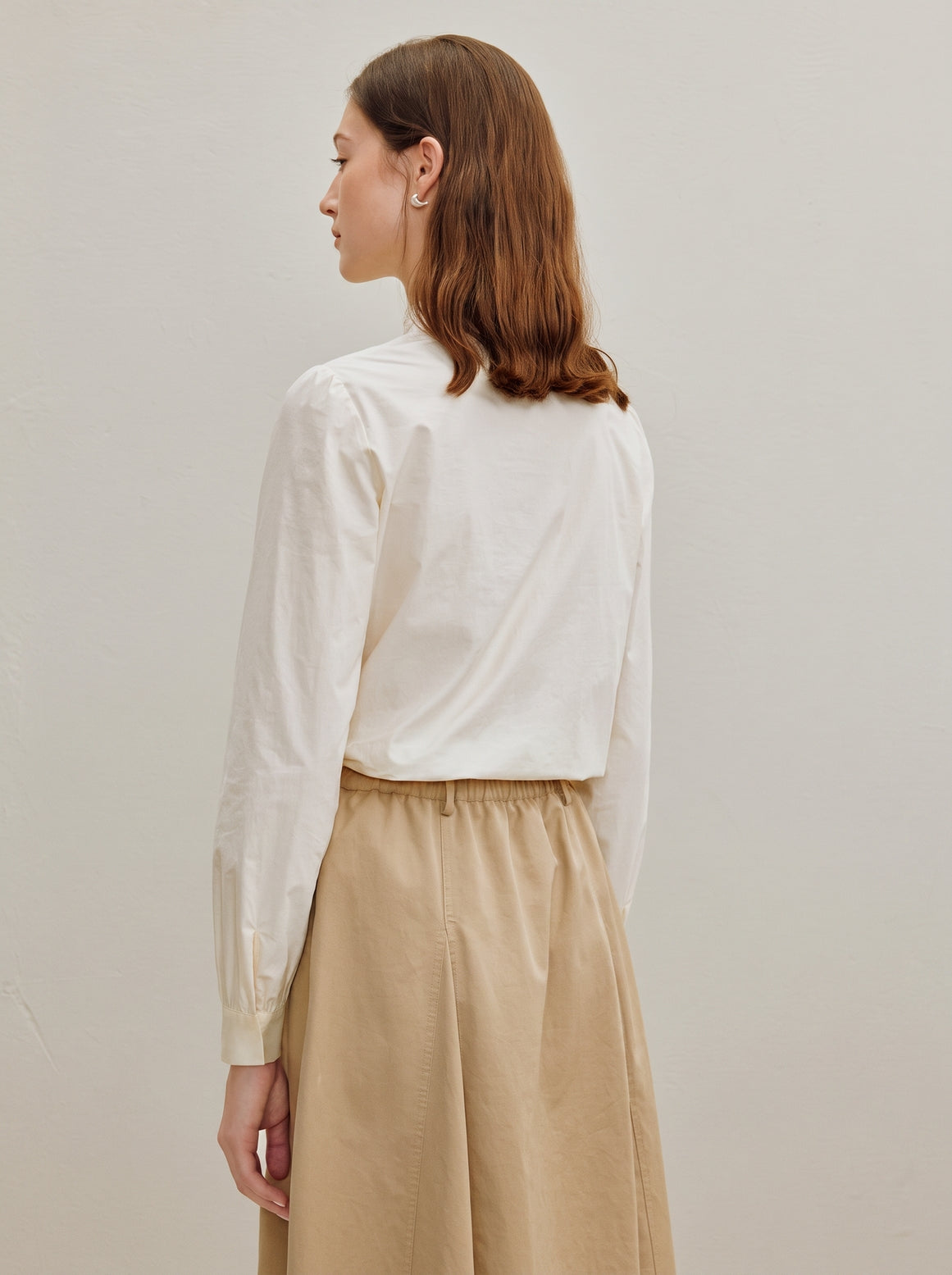 Organic Cotton Stand Collar Button Shirt