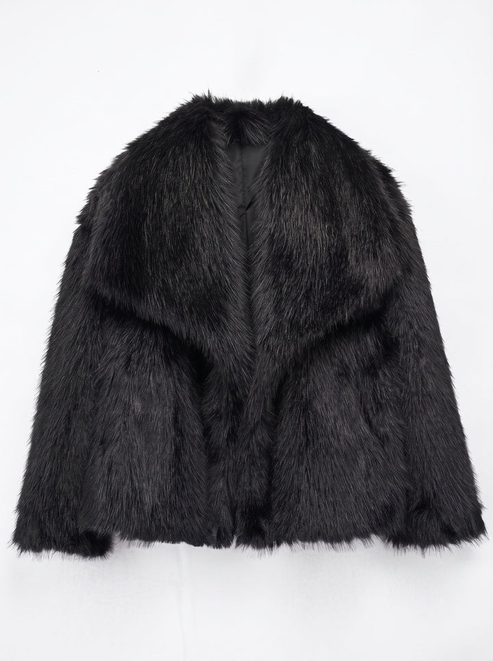 Plush Soft Cropped Faux Fur Coat