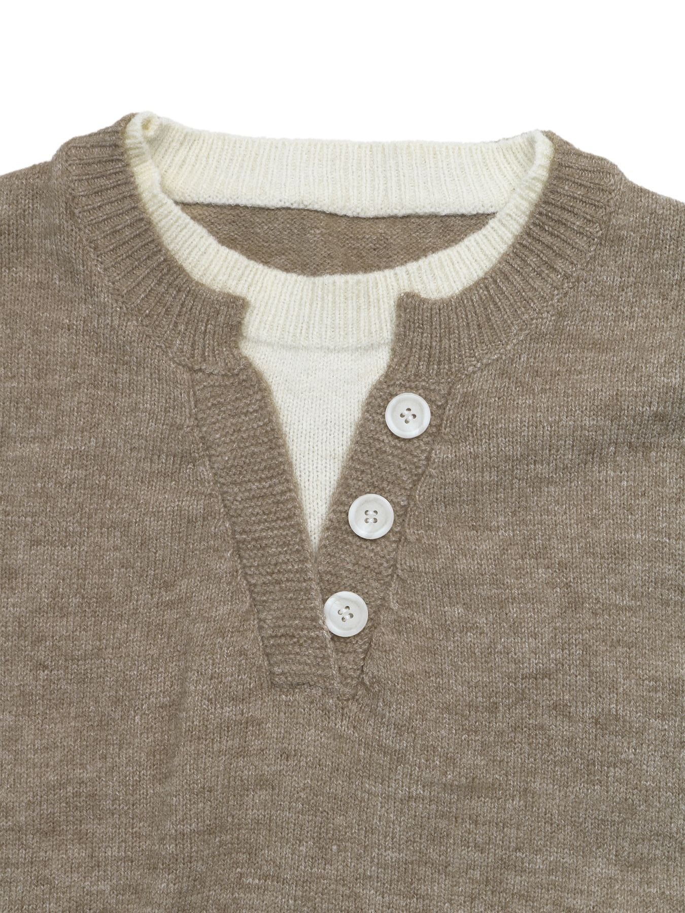 Cozy Button Placket Knit Sweater