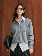 Cute Bow Detail Knit Cardigan
